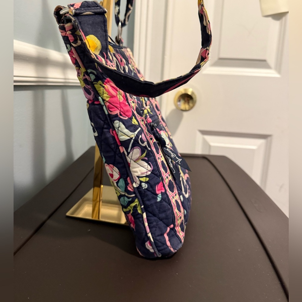 Vera Bradley Crossbody Hipster Bag Ribbons Retired Pattern Adjustable Strap 2012 - Picture 4 of 12
